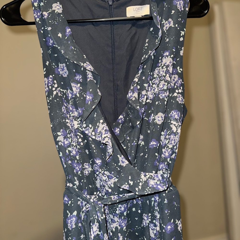 LOFT Outlet Petite Floral Sleeveless Ruffle Jumpsuit (10P) - Picture 6 of 8